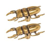 Lurrose 2 Piezas Tirador de Armario con Diseño de Escarabajo en Latón Vintage para Muebles, Pomo Metálico Resistente Adecuado para Uso en Cocina o Dormitorio