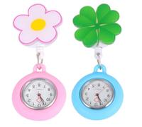Lurrose 2 Relojes de Enfermera Clip Retráctil y Diseño Portátil, Material Plástico y Vidrio, Ideales para Auxiliar de Enfermería en Hospitales