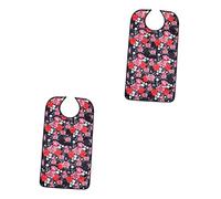 Lurrose 2 Uds Casa De Babero Para Ancianos Vestidos Para Ancianos Disfraz De Bebé Adulto Baberos De Bebé Traje De Santa Claus Protector De Ropa Recogedor De Migajas Impresión De Baberos