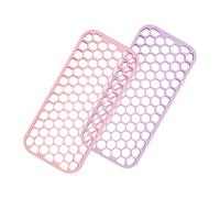 Lurrose 2 Uds Protector De Soporte Para El Cabello Plancha De Mesa Alisador De Calor Rosa Alfombrilla De Calor Para Rizar Púrpura Y X Almohadilla Plana De Silicona Herramientas