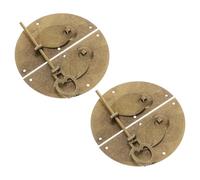 Lurrose 2 Unidades Cerradura Antigua Redonda para Muebles Estilo Retro con Pestillo Robusto para Gabinete y Caja Diseño Clásico Vintage