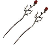 Lurrose 2 unidades de metal para el pelo vintage flores palillos chinos palillos de pelo retro horquilla para el de accesorio para el para niñas y mujeres DIY accesorios para el cabello