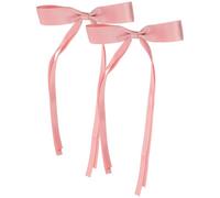 Lurrose 2 unids pajaritas de lazo largo con lazo de lazo de princesa horquillas para niños Lolita niña boda cumpleaños bebé ducha fiesta regalo