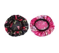 Lurrose 2 unids Sombrero de Gorro de Dormir de satén Banda Ancha Gorra de Noche Suave para Mujeres y Chicas