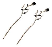 Lurrose 2 varillas de metal para el pelo vintage con flores chinas, horquillas, retro, accesorios para el cabello para niñas y mujeres, accesorios para el cabello