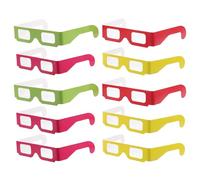 Lurrose 20 Gafas 3D de Difracción Efecto Arcoíris, Colores Rojo Amarillo Verde y Rosa, Gafas Ligeras para Fiestas Nocturnas, Conciertos, Navidad y Eventos Luces, Pack 20 Piezas