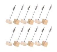 Lurrose 20 Piezas Clips de Madera para Tarjetas de Mesa Soportes Estables para Números y Fotos Portanotas Rústicos para Bodas Fiestas y Decoración de Oficina Diseño Compacto y Elegante