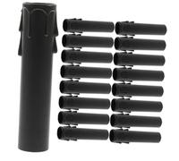 Lurrose 20 Piezas Cubiertas de Zócalo para Candelabro Fundas Plásticas Forma de Lágrima con Diseño de Goteo Protector para Velas de Araña Reemplazo para Tubos Plásticos Desgastados Negro