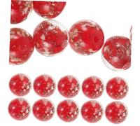 Lurrose 20 Piezas Cuentas de Vidrio Redondas con Brillo para Pulseras y Collares Diy Accesorio Transparente para Joyería Artesanal