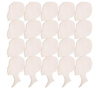 Lurrose 20 Piezas Máscara Femenina de Madera Beige para Manualidades DIY Superficie Lisa, Silueta de Rostro para Decoración del Hogar y Álbumes Creativos
