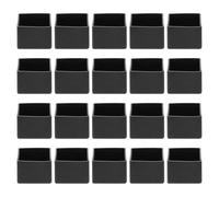 Lurrose 20 protectores de patas de silla, tapas de goma cuadradas de 4,4 cm (1-3/4"), protectores antideslizantes para patas de mesa, almohadillas para muebles para suelos de madera, color negro,