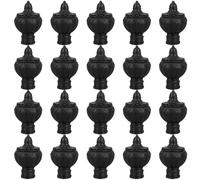 Lurrose 20 Tapas Decorativas para Barras de Cortina, de acrílico, para Postes de Ventana de 26-28 mm de diámetro, Color Negro.