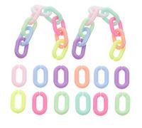 Lurrose 200 Piezas Cadena De Plastico Cadena De Pantalones Uniendo Cadenas Cuentas Claras Cadena Para Pantalones Pulsera De Osito De Goma Joyas Kawaii Macarrón Acrílico Ositos De Goma