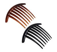 Lurrose 20pcs francés Twist Peine Decorativo peines Laterales de Pelo Tortuga Shell Combs para Mujeres niñas (Negro + café)
