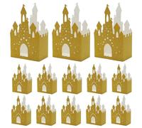 Lurrose 22 cajas de regalo con diseño de castillo de princesa para fiestas - Cajas de papel para dulces y golosinas para bodas y cumpleaños - Artículos para fiestas temáticas medievales para dulces,