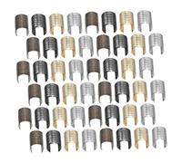 Lurrose 240 Piezas Cord End Fasteners Cylindrical Metal Rope Clips With Adjustable Tassel End For Bags Pen Holders Diy Jewelry Making