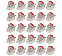 Lurrose 25 Broches Navideños Luminosos Purpurina de Papá Noel para Mujer y Niña, de Plástico Fácil de Usar Luces LED para Decorar Ropa y Regalos en Navidad