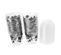 Lurrose 25 Uds Taza De Pudín De Leche Vasos Desechables De Plástico Recipientes De Plástico Tazas De Helado Sundae Mini Tazas De Postre Con Tapas Contenedor De Postre Tazas De Yogur