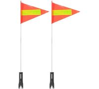 Lurrose 2juegos Banderas Naranja para Bicicleta Infantil Reflectantes y Resistentes al Desgarro con Mástiles Robustos Desmontables Impermeables Accesorios de Seguridad para Ciclismo