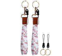 Lurrose 2piezas Correas De Muñeca Con Llaveros y Hebillas Práctico Para Llevar Llaves Celular y Elegante