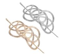 Lurrose 2piezas Horquillas Huecas de Metal Cabello, Horquilla para Mujer en Colores Dorado y Plateado, Accesorios de Peluquería para Fiestas, Bodas y Cumpleaños, Diseño Vintage y Ligero