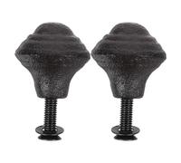 Lurrose 2piezas Tiradores de Cajón Redondos de Hierro Fundido Vintage Pomos Antiguos para Tocador y Armario Tiradores Negros Orificio para Cocina y Baño Decoración Minimalista