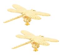 Lurrose 2piezas Tiradores para Armarios de Latón Dorado con Diseño de Libélula Pomos Decorativos para Puertas para Cómoda Armario y Dormitorio