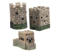 Lurrose 3 Figuras En Miniatura De Paisaje Pastillero Estatua Mesa De Arena Decoración para Paisaje Castillo Mesa De Arena Adornos Pastillero Modelo De Castillo Figura De Resina