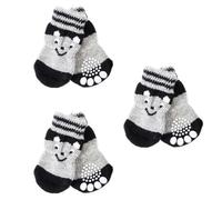 Lurrose 3 Pares Calcetines Antideslizantes para Perros de Algodón Protección Extra y Diseño Creativo, Ideales para Cachorros y Protección de Suelos y Sofás