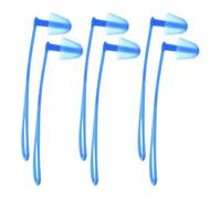 Lurrose 3 pares de tapones para los oídos de silicona para nadar: tapones suaves y flexibles con cuerda para nadar, aprender, proteger la audición, ir a conciertos y aviones (azul).