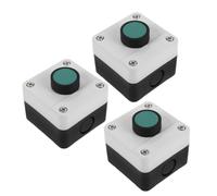 Lurrose 3 Piezas Caja de Botón Pulsador Metálico para Parada de Emergencia Cubierta Protectora, Instalación Fácil para Panel Estándar de Botones de Plataforma en Entornos Residenciales