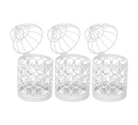 Lurrose 3 Piezas Candelabro Resistente y Funcional Blanco en Forma de Jaula de Pájaros de Hierro en Cumpleaños o Día de Inauguración de Casa para Decoración Elegante