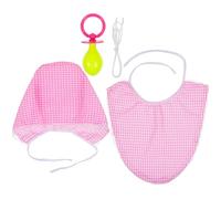 Lurrose 3 Piezas Conjunto de Ropa de Ñiño para Adultos Rosa, Reutilizable y Lavable, Adecuado para Cosplay y Fiestas Divertidas Chupete, Gorro y Babero