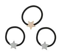 Lurrose 3 Piezas de Coleteros Cabello Estrella de Perla, Elásticos Multifuncionales, Delicados Accesorios para Mujer y Niña, Colores Plata y Dorado, Ideales para Uso Diario y Fiestas
