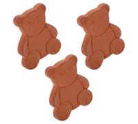 Lurrose 3 piezas Discos Absorbentes de Terracota Forma de Oso Deshumidificadores Reutilizables para Mantener la Humedad y Suavidad del Azúcar Moreno Recipientes de Almacenamiento de