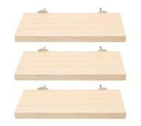Lurrose 3 Plataformas para Jaula de Pájaros de Madera Maciza Natural Soporte Rectangular 15X8 CM para Loro y Periquito Accesorio de Ejercicio y Entrenamiento para Aves Pequeñas