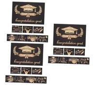 Lurrose 3 Series Tarjeta De Consejos De Graduación Compromiso Tarjeta De Felicitación De Graduación Invitaciones De Boda Tarjeta De Deseos para La Graduación Papel Golden 8 Hojas*3