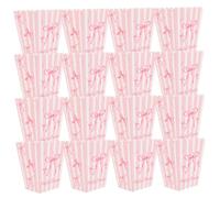 Lurrose 30 Piezas Cajas de Papel para Fiestas Cajas de Palomitas de Maíz Lazo Decorativo Recipientes para Palomitas de Maíz para Noches de Cine Carnavales y Showers Rayas Varios estilos