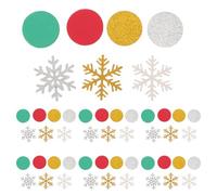 Lurrose 300 confeti navideño con purpurina: de nieve navideños brillantes, papel redondo brillante para decorar fiestas y ocasiones festivas.