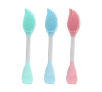 Lurrose 3Pcs Aplicador de Cepillo de Mascarilla Facial Cepillo Aplicador de Mascarilla de Barro Facial de Doble Punta Mascarilla de Silicona Cepillos de Varilla de Agitación (Color