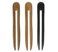 Lurrose 3pcs Palo Pelo Moño - Palo Pelo Madera, Horquilla en Forma de u Palillos Chinos para Pelo para Mujeres Niñas
