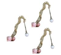 Lurrose 3piezas Marcapáginas Luminosa Forma De Dragón Chino Antiguo Sostenedor De Páginas y Adorno De Cabello Bronce Antiguo Para Lectores y Escritores