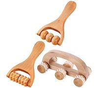 Lurrose 3piezas Rodillo De Masaje Manual De Madera De Herramienta Práctica Para Aliviar Tensión Muscular Para Espalda y Cuerpo Ligero y Portátil