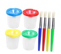 Lurrose 4 Colores De Pinceles para Pintar y Tazas De Pintura Juego De 4 Unidades De Usar para Principiantes