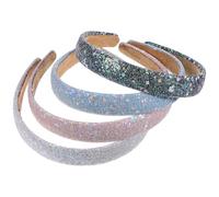 Lurrose 4 Diademas Anchas Lentejuelas Brillantes Ligeras y Cómodas Accesorios Creativos de Tejido para Niñas y Mujeres para Fiesta o Show en Escenario