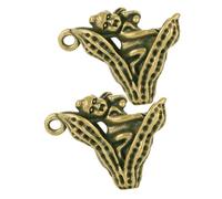 Lurrose 4 Juegos De Llaveros Con Dijes Decorativos De Cacahuete Vintage Adornos De Latón Con Forma De Cacahuete Colgantes Para Bolsas 2 Unidades X 4
