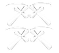 Lurrose 4 Piezas Colgantes de Cruz Transparente Acrílica para Decoración Navideña Adorno Religioso Cristiano para Árbol y Coche Obsequio de Confirmación y Bautismo Decoración Festiva