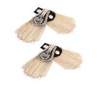 Lurrose 4 Piezas Epaulettes Decorativos Flecos y Tachuelas Accesorios Punk para Parche para Chaquetas y Disfraces Estilo Retro y