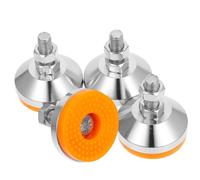 Lurrose 4 Piezas Niveladores Ajustables de Patas Base de Goma Antideslizante y Acero al Carbono Resistente al Desgaste, Altura Regulable para Máquinas y Muebles para Taller Industrial