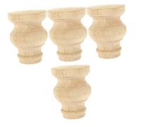 Lurrose 4 Piezas Patas de los Muebles Reemplazos Tubo de Subida Patas de gabinete Pata de Mueble viviendo Forma pie del gabinete Patas de Repuesto para sofá Patas de tocador Madera Caqui